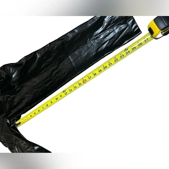 Halston Black Faux Leather Seam Detail Pants, Size S, NWT - Picture 3 of 6